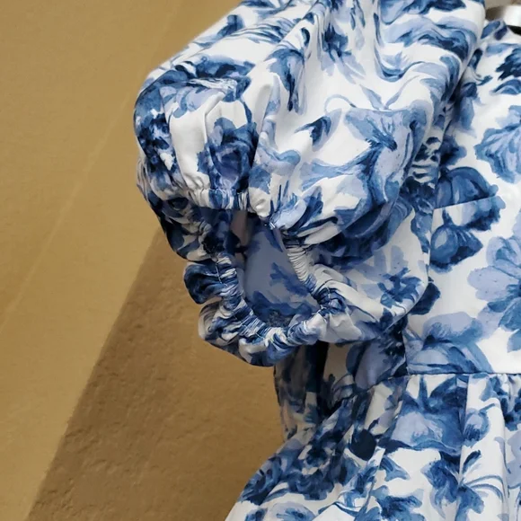 Abercrombie & Fitch Blue Floral Dress - Picture 6 of 16